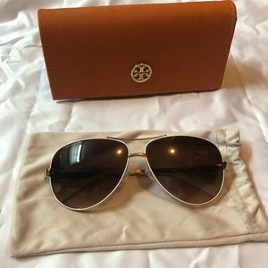 Tory Burch Aviator Sunglasses.